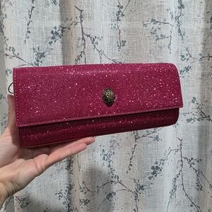 Kurt Geiger Pink Glitter Chain Clutch
